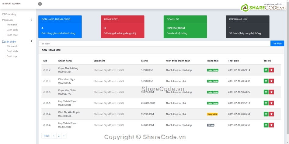 Code xịn,Code web,Source code web,Code PHP,Code phần mềm quản lý,Code đồ án